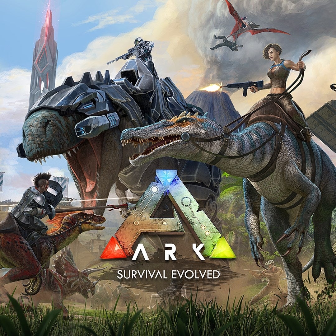 ARK: Survival Evolved — official-style key art and gameplay scene